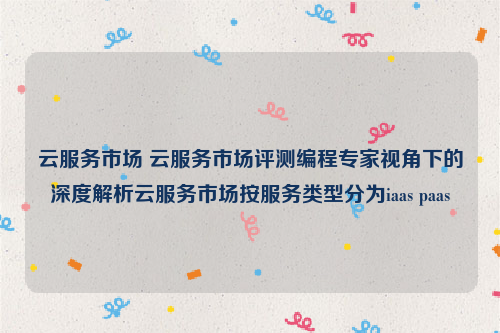 云服务市场 云服务市场评测编程专家视角下的深度解析云服务市场按服务类型分为iaas paas