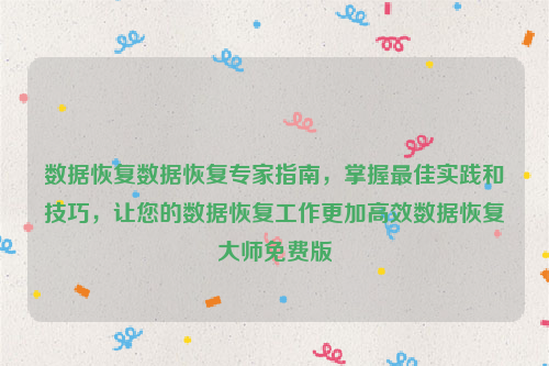 数据恢复数据恢复专家指南，掌握最佳实践和技巧，让您的数据恢复工作更加高效数据恢复大师免费版