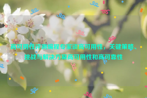 高可用性评测编程专家谈高可用性，关键策略、挑战与解决方案高可用性和高可靠性