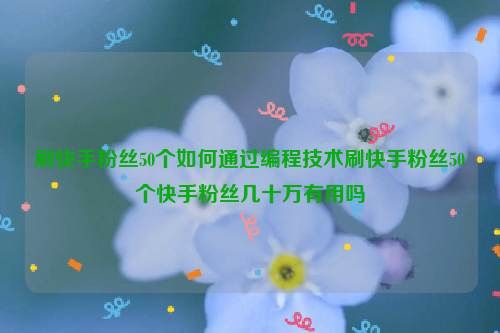 刷快手粉丝50个如何通过编程技术刷快手粉丝50个快手粉丝几十万有用吗