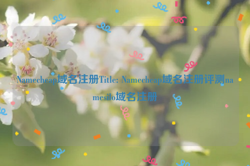 Namecheap域名注册Title: Namecheap域名注册评测namesilo域名注册