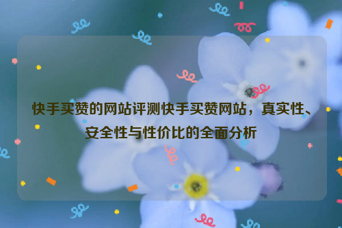 快手买赞的网站评测快手买赞网站，真实性、安全性与性价比的全面分析