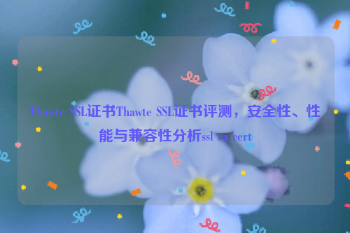 Thawte SSL证书Thawte SSL证书评测，安全性、性能与兼容性分析ssl ca cert