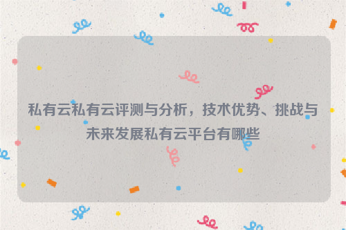 私有云私有云评测与分析，技术优势、挑战与未来发展私有云平台有哪些