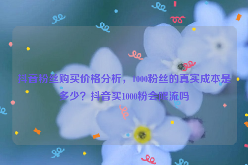 抖音粉丝购买价格分析，1000粉丝的真实成本是多少？抖音买1000粉会限流吗