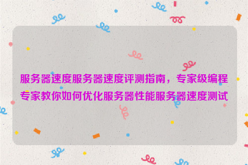 服务器速度服务器速度评测指南，专家级编程专家教你如何优化服务器性能服务器速度测试