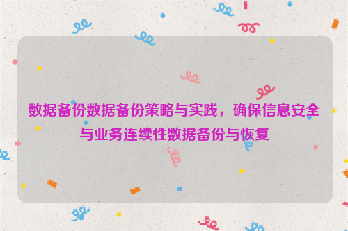 数据备份数据备份策略与实践，确保信息安全与业务连续性数据备份与恢复