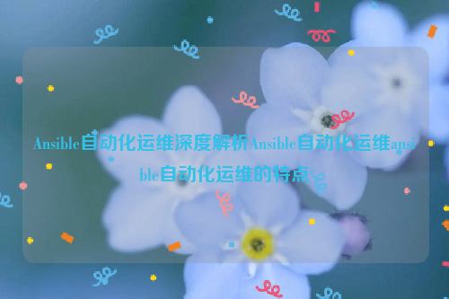 Ansible自动化运维深度解析Ansible自动化运维ansible自动化运维的特点