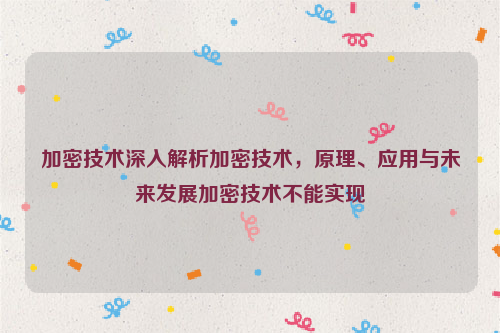 加密技术深入解析加密技术，原理、应用与未来发展加密技术不能实现