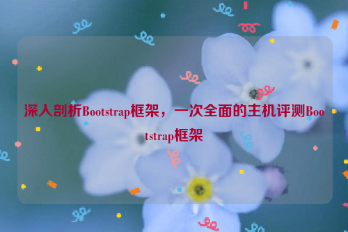 深入剖析Bootstrap框架，一次全面的主机评测Bootstrap框架