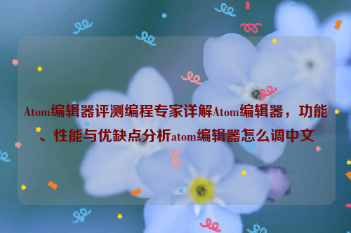 Atom编辑器评测编程专家详解Atom编辑器，功能、性能与优缺点分析atom编辑器怎么调中文