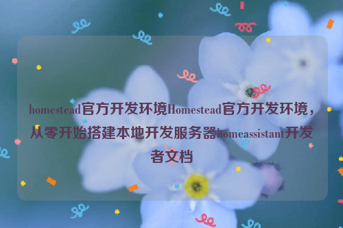 homestead官方开发环境Homestead官方开发环境，从零开始搭建本地开发服务器homeassistant开发者文档