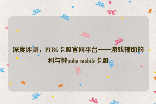 深度评测，PUBG卡盟官网平台——游戏辅助的利与弊pubg mobile卡盟