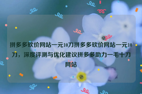 拼多多砍价网站一元10刀拼多多砍价网站一元10刀，深度评测与优化建议拼多多助力一毛十刀网站