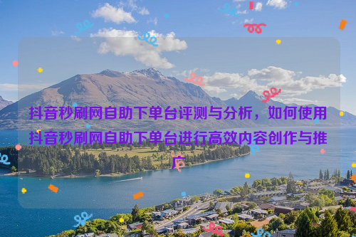 抖音秒刷网自助下单台评测与分析，如何使用抖音秒刷网自助下单台进行高效内容创作与推广