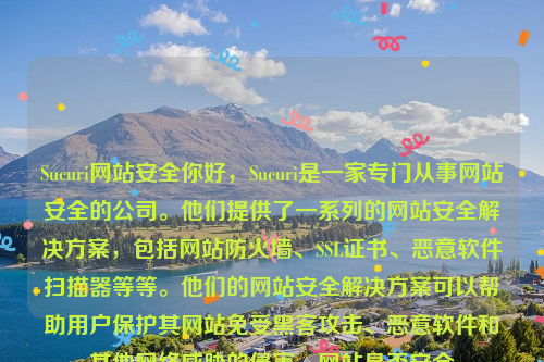 Sucuri网站安全你好，Sucuri是一家专门从事网站安全的公司。他们提供了一系列的网站安全解决方案，包括网站防火墙、SSL证书、恶意软件扫描器等等。他们的网站安全解决方案可以帮助用户保护其网站免受黑客攻击、恶意软件和其他网络威胁的侵害。网站是否安全