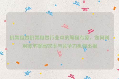 机架租赁机架租赁行业中的编程专家，如何利用技术提高效率与竞争力机架出租