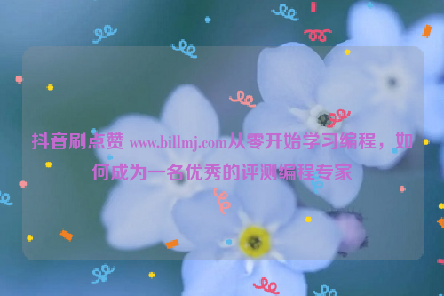 抖音刷点赞 www.billmj.com从零开始学习编程，如何成为一名优秀的评测编程专家