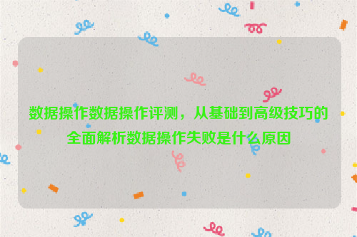 数据操作数据操作评测，从基础到高级技巧的全面解析数据操作失败是什么原因