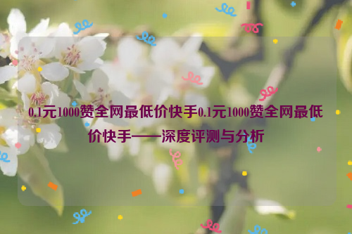 0.1元1000赞全网最低价快手0.1元1000赞全网最低价快手——深度评测与分析