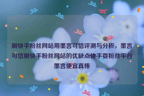 刷快手粉丝网站用墨言可信评测与分析，墨言可信刷快手粉丝网站的优缺点快手耍粉丝平台墨言便宜真棒