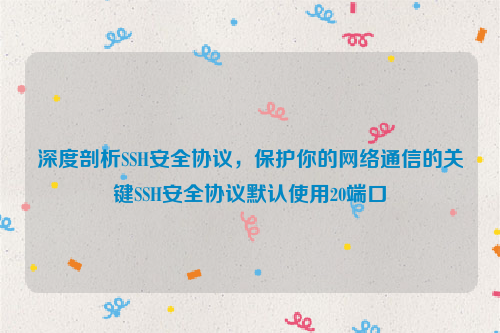 深度剖析SSH安全协议，保护你的网络通信的关键SSH安全协议默认使用20端口