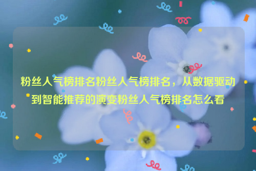 粉丝人气榜排名粉丝人气榜排名，从数据驱动到智能推荐的演变粉丝人气榜排名怎么看