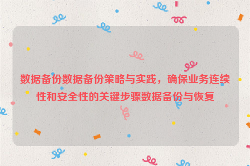 数据备份数据备份策略与实践，确保业务连续性和安全性的关键步骤数据备份与恢复