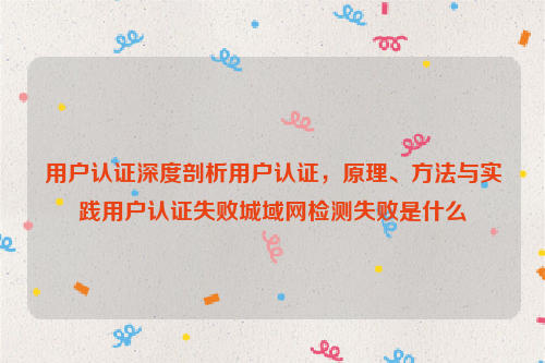 用户认证深度剖析用户认证，原理、方法与实践用户认证失败城域网检测失败是什么