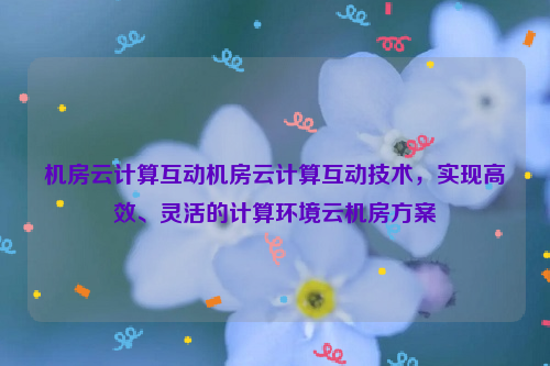 机房云计算互动机房云计算互动技术，实现高效、灵活的计算环境云机房方案