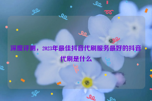 深度评测，2023年最佳抖音代刷服务最好的抖音代刷是什么