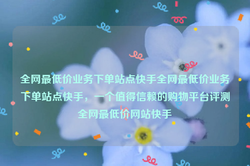 全网最低价业务下单站点快手全网最低价业务下单站点快手，一个值得信赖的购物平台评测全网最低价网站快手