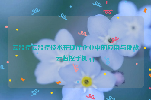 云监控云监控技术在现代企业中的应用与挑战云监控手机app