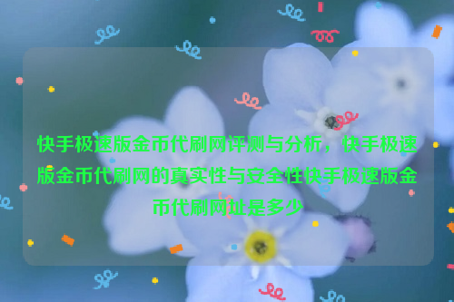 快手极速版金币代刷网评测与分析，快手极速版金币代刷网的真实性与安全性快手极速版金币代刷网址是多少