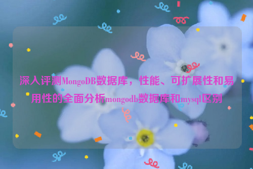 深入评测MongoDB数据库，性能、可扩展性和易用性的全面分析mongodb数据库和mysql区别