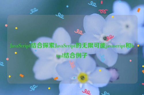 JavaScript结合探索JavaScript的无限可能javascript和html结合例子