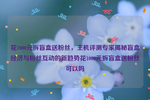 花1000元拆盲盒送粉丝，主机评测专家揭秘盲盒经济与粉丝互动的新趋势花1000元拆盲盒送粉丝可以吗