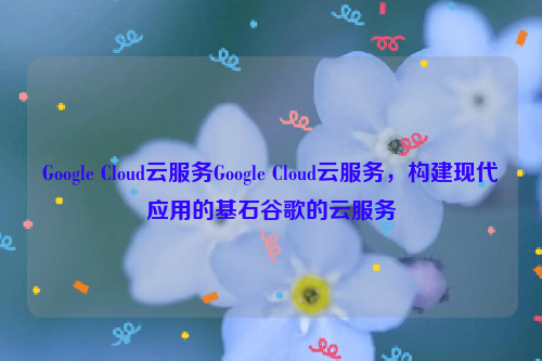 Google Cloud云服务Google Cloud云服务，构建现代应用的基石谷歌的云服务