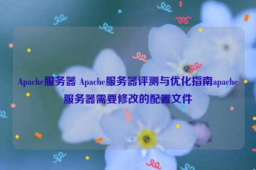 Apache服务器 Apache服务器评测与优化指南apache服务器需要修改的配置文件