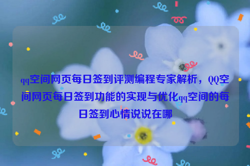 qq空间网页每日签到评测编程专家解析，QQ空间网页每日签到功能的实现与优化qq空间的每日签到心情说说在哪