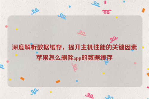 深度解析数据缓存，提升主机性能的关键因素苹果怎么删除app的数据缓存