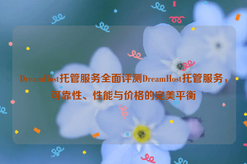 DreamHost托管服务全面评测DreamHost托管服务，可靠性、性能与价格的完美平衡