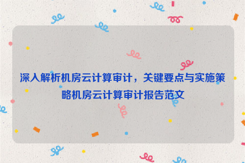 深入解析机房云计算审计，关键要点与实施策略机房云计算审计报告范文