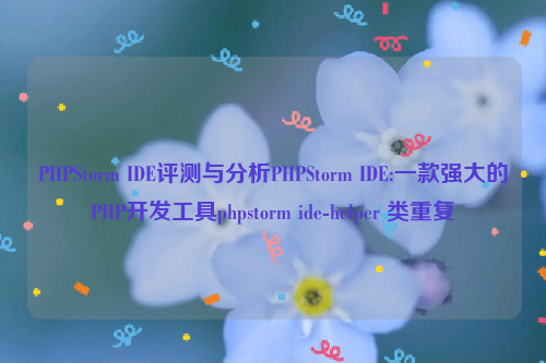 PHPStorm IDE评测与分析PHPStorm IDE:一款强大的PHP开发工具phpstorm ide-helper 类重复