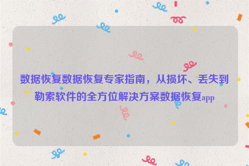 数据恢复数据恢复专家指南，从损坏、丢失到勒索软件的全方位解决方案数据恢复app