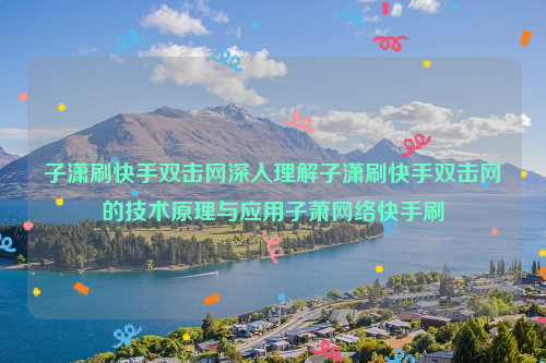 子潇刷快手双击网深入理解子潇刷快手双击网的技术原理与应用子萧网络快手刷