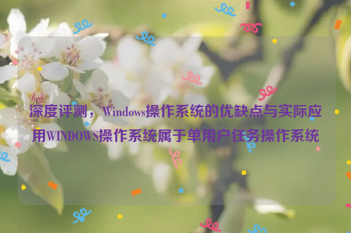 深度评测，Windows操作系统的优缺点与实际应用WINDOWS操作系统属于单用户任务操作系统