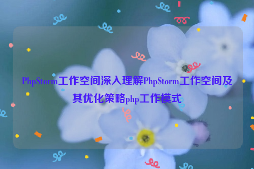 PhpStorm工作空间深入理解PhpStorm工作空间及其优化策略php工作模式