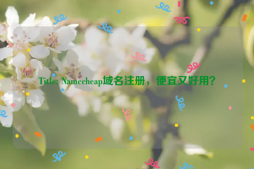 Title: Namecheap域名注册，便宜又好用？