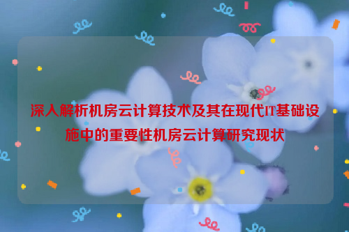 深入解析机房云计算技术及其在现代IT基础设施中的重要性机房云计算研究现状